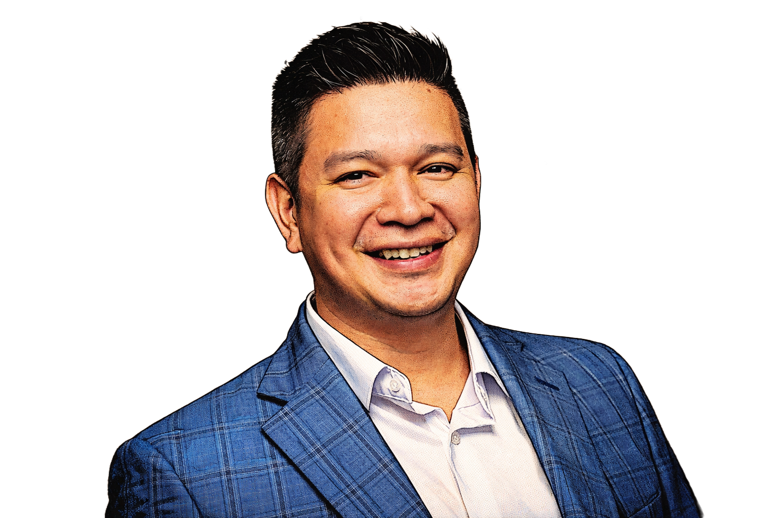 Randy smiling in comic style